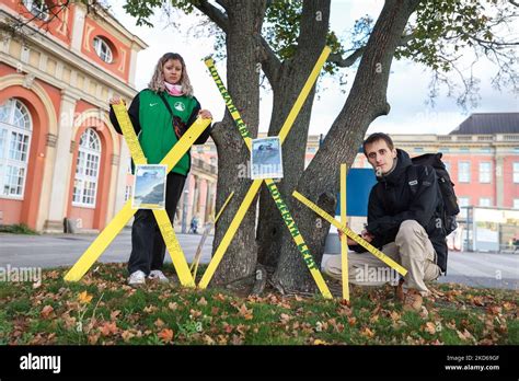 Potsdam Germany 05th Nov 2022 Climate Activists Put Up Yellow X