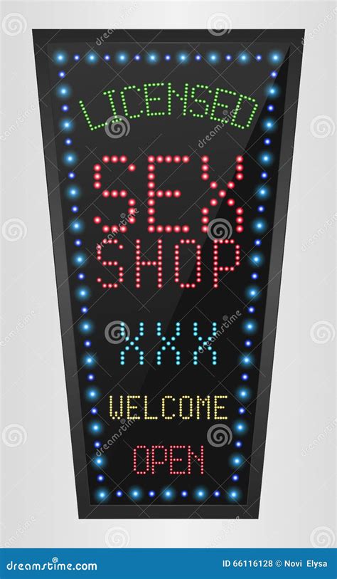 Shining Retro Light Banner Licensed Sex Shop Stock Vector Illustration Of Stripper Strip