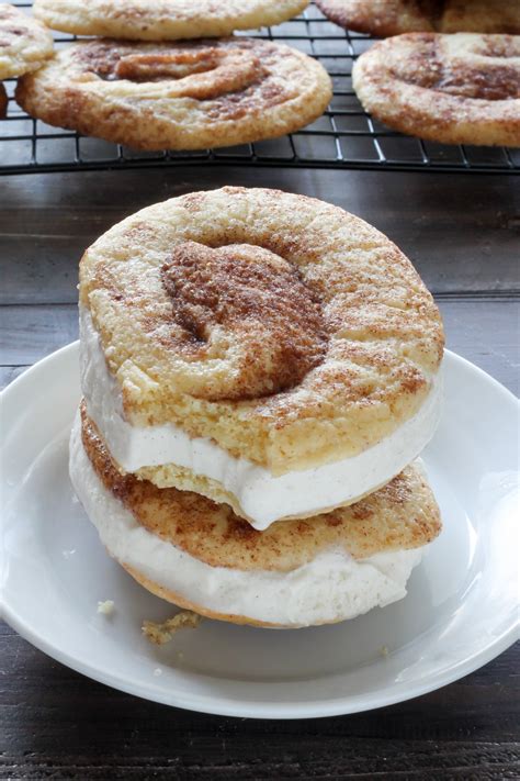 Cinnamon Roll Ice Cream Sandwiches - Baker by Nature