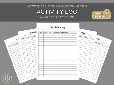 Activity Log Activity Tracker Template Activity and Follow-up Template ...