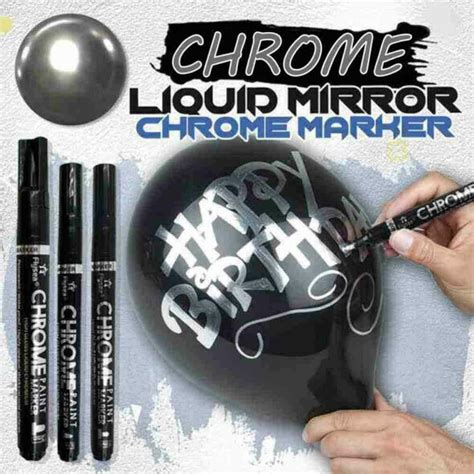 Metallic Liquid Chrome Gold Mirror Finish Paint Pen Waterproof Silver