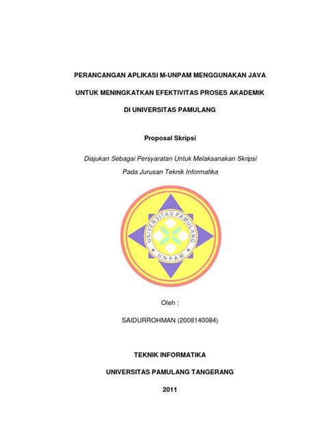 Contoh Proposal Skripsi Pdf Teknik Informatika My Skripsi