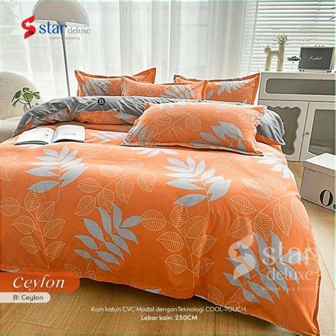 Jual Sprei Katun Star Collection Motif Ceylon 2 Warna Ajwa Shopee