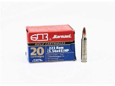 BARNAUL 223 REM 55gr HP Steel Polycoated 500rd Case Magnum Ballistics