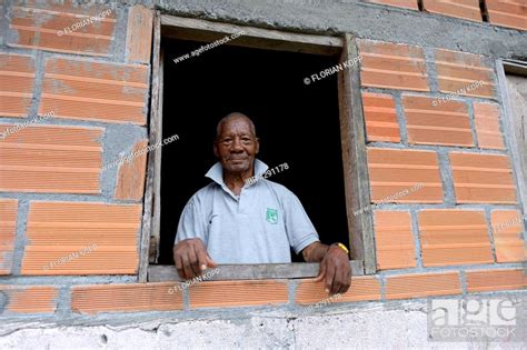 Old Man Looking Out Of Window Afro Columbian Village Of Playa Bonita