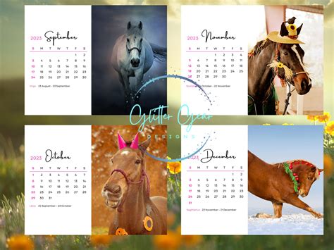 2023 Printable Horse Calendar Beautiful Horse for Calendar - Etsy