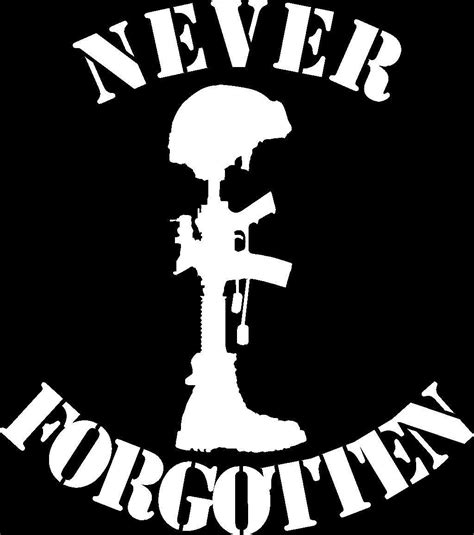 Never Forgotten Military Battle Cross Window Decal Bumper Sticker Us Seller