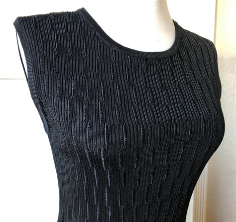 Retro Silk Rib Knit Black Pullover Tee T Shirt Thin Sweater Top Sz S