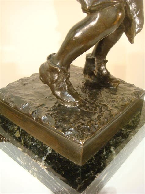 Proantic Sculpture En Bronze Homme Et Ses Enfants Léonardo Bistolfi