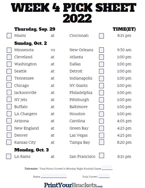 Nfl Pick Em Printable - Ataglance Printable Calendar