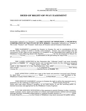 Fillable Online Deed Of Right Of Way Easement Fax Email Print Pdffiller