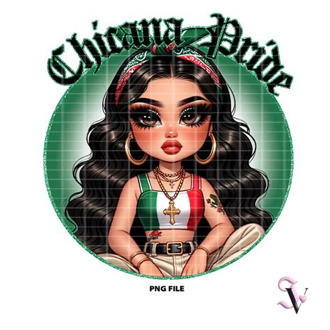 Chicana Pride Chola Chibi Style Mexicana Cinco De Mayo Latina Shirt Png For Dtf Iron On Print