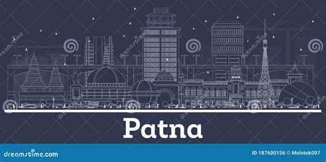 Patna India City Skyline Golden Silhouette. Cartoon Vector ...