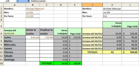 Plantillas Excel Para El Control De Horas Trabajadas