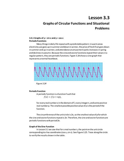 Week 013 Graphs of Circular Functions and Situational - Lesson 3 ...