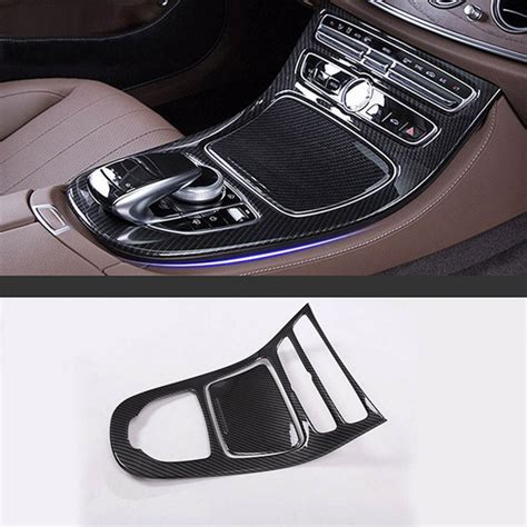 Carbon Black Abs Center Console Panel Cover Trim For Mercedes Benz E Class W213 2016 2017 Wish