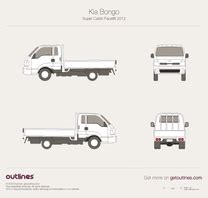 2010 KIA Bongo III Heavy Truck blueprints free - Outlines