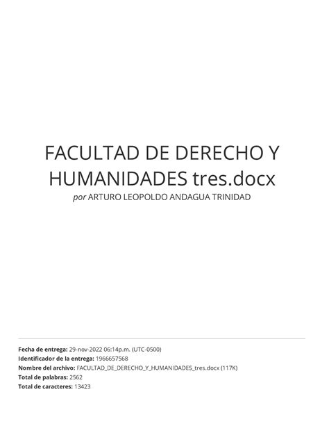 Facultad De Derecho Y Humanidades Tres Facultad De Derecho Y Humanidades Tres Por Arturo