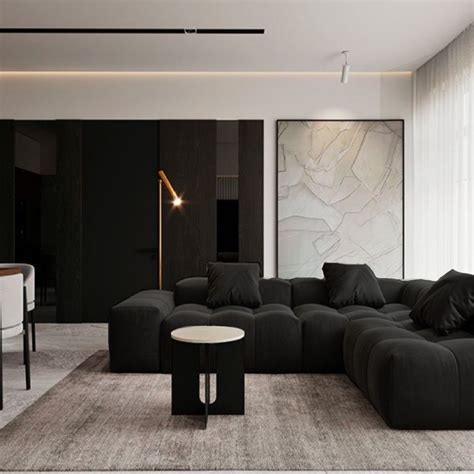 Sala Negra Minimalist Living Room Black Living Room Luxury Living Room