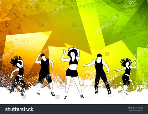 Abstract Color Zumba Fitness Dance Background Stock Illustration