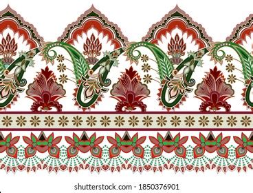 Paisley Border Design Art Illustration Design Stock Illustration ...