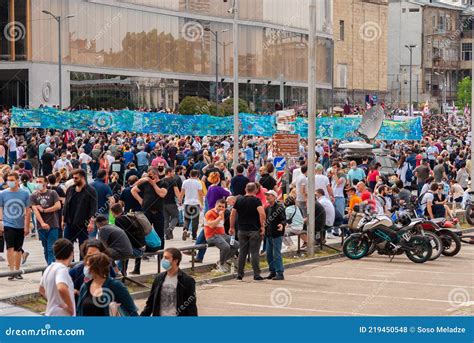 Georgia Tbilisi May 23 2021 Massive Protest Against Namakhvani HPP