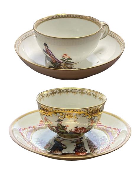 Sold Price Early 18th Century Meissen Teacups Saucers April 6 0123