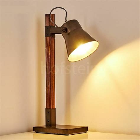 Lampka Nocna Do Czytania Lampa Sto Owa Vintage Retro Drewno Metal Loft