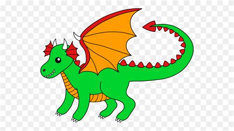 Free Clip Art Of A Cute Green Dragon With Orange Wings Scrapin Dragon