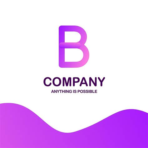 B company logo design with purple theme vector 14181855 Vector Art at ...