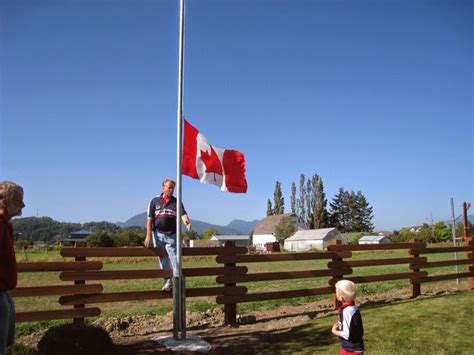 Canada Flag Pole On Home Property Next At Home Outdoor Flag Pole