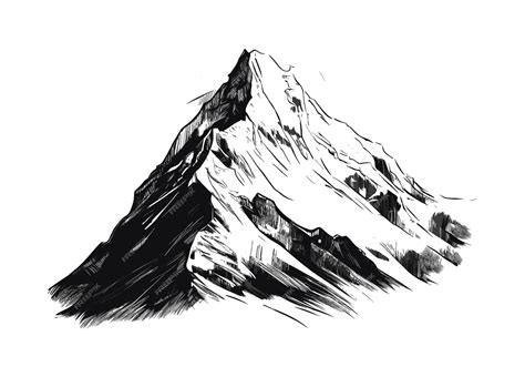 Premium Vector Hand Drawn Landscape Mountain Sketch Design