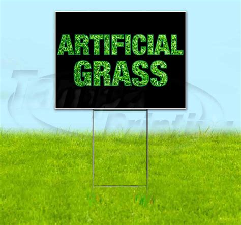 Artificial Grass 18 X 24 Yard Sign Quantity Discounts Multi Packs Includes Metal Step