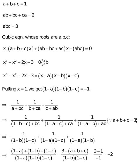 If A B C Ab Bc Ca And Abc Then Find A Bc B Ca C Ab