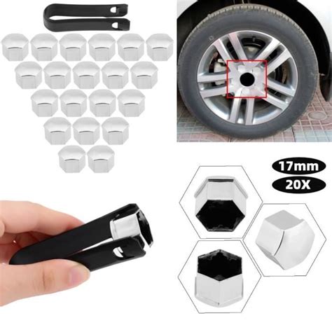 20 pièces 17mm voiture pneu moyeu de roue couvre écrou écrou boulon vis