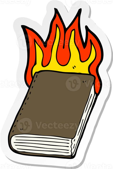 Sticker Of A Cartoon Burning Book 45305335 PNG