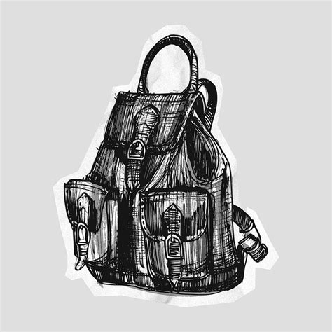 Backpack sketch, travel collage element | Premium PSD - rawpixel