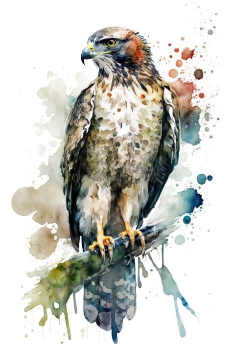 Watercolor Isolated Hawk Stock Illustrations Watercolor Isolated