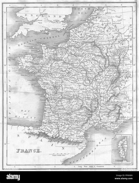 France Guthrie Smith Corsica Inset 1819 Antique Map Stock Photo Alamy