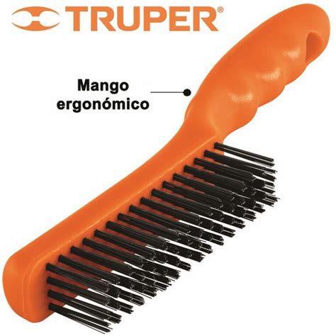 CEPILLO DE ALAMBRE TRUPER Acero 3 2CM 4 HILERAS MAFESA Mayoreo