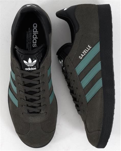 Adidas Gazelle Trainers Grey Black 80s Casual Classics