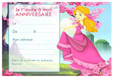 Invitation Anniversaire Fille 5 Ans à Imprimer