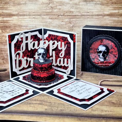 Gothic Birthday Card 3d Skull Card Goth T Goth Skull Etsy