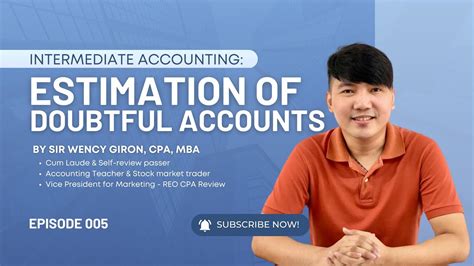 Intermediate Accounting Estimation Of Doubtful Accounts Youtube