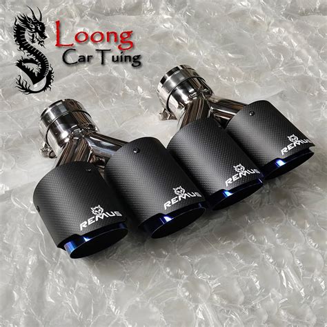 Remus Pcs Y Pipe Dual Car Universal Exhaust Tips Matt Carbon Fiber