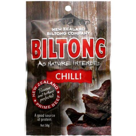 New Zealand Biltong Chilli Cured Meat 50g Nz