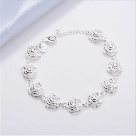 Jewelry Sterling Silver Rose Bracelet Poshmark