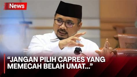 Menag Yaqut Imbau Masyarakat Jangan Pilih Capres Yang Memecah Belah