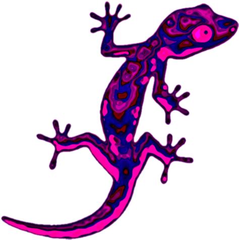 Sticker Geco Lizard Reprile Trippy Psycadelic Neon Gecko Clipart Full Size Clipart 3185797