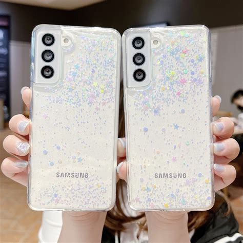 Fundas Transparentes Con Lentejuelas Brillantes Para Samsung Galaxy S22